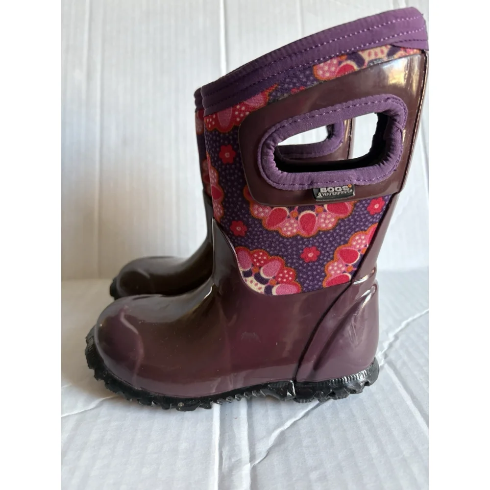 BOGS Kids Classic Waterproof Kaleidoscope Rain Boot Floral Black Sz8 Little Kid